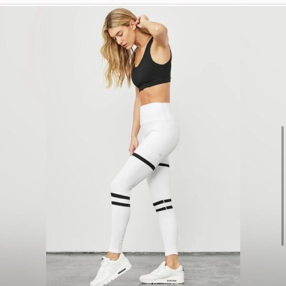 Alo High Waist Legit Black and White Leggings - Picture 3 of 4